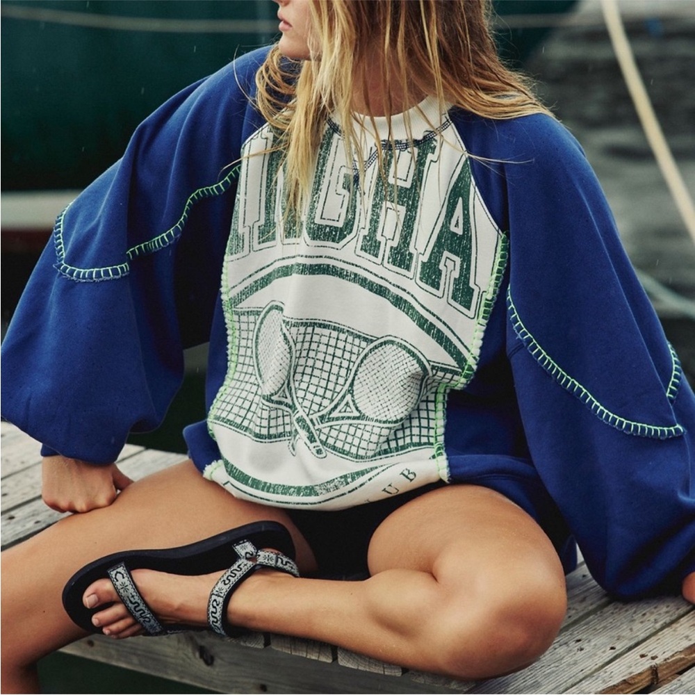 Free People Double Header Graphic Crew
